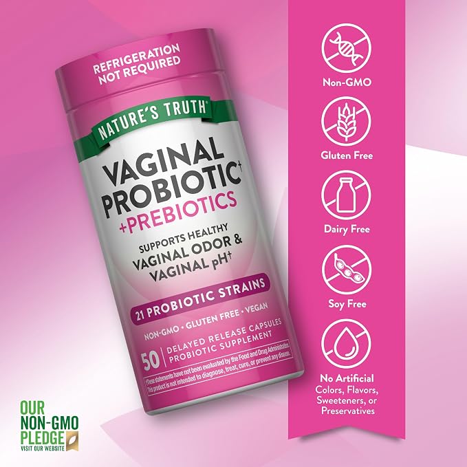 Nature's Truth Women's Probiotic Pills | 50 Capsules | 21 Probiotic Strains & Prebiotics | Vegan, Non-GMO & Gluten Free