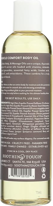 Soothing Touch Bath & Body Massage Oil, Muscle Comfort - 8 Oz