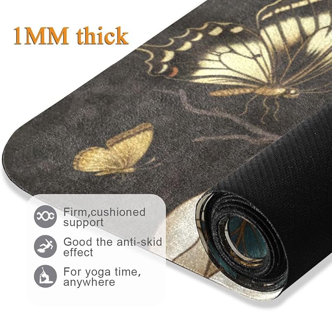 Magnolia Flowers Yoga Mat for Home Workout Fitness Mat for Women Non Slip Exercise Mats with Storage Bag