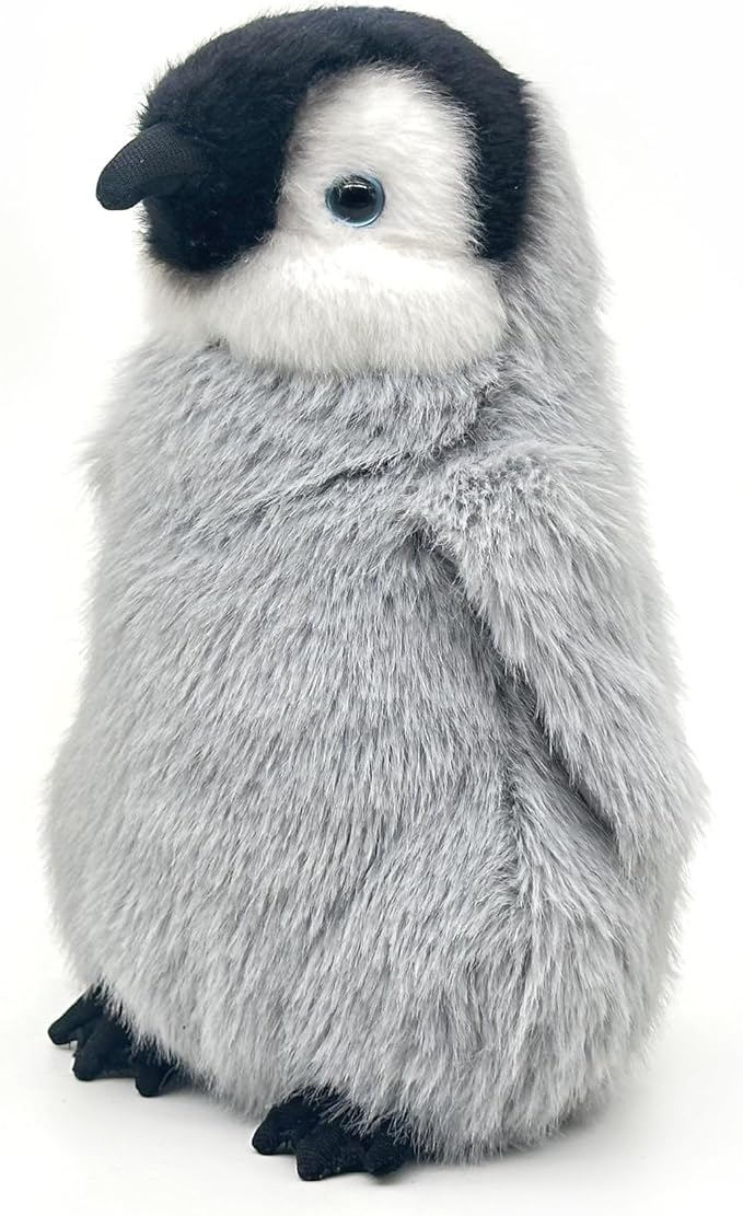 Realistic Baby Penguin Stuffed Animal 10" - Flapping-Wing Penguin Plush Interactive Toy for Kids (Squeeze Belly to Play)