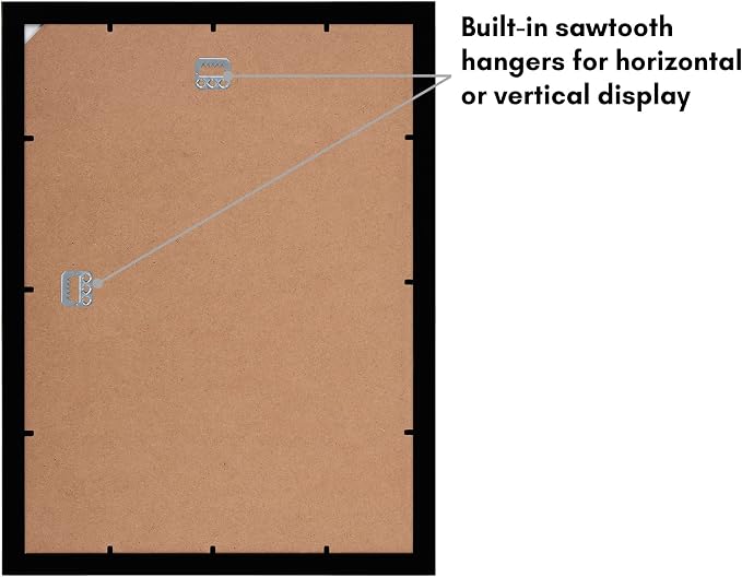 Americanflat 12x16 Picture Frame with Shatter-Resistant Glass - Use as 8x12 Frame with Mat or Display 12x16 Photo Without Mat - Signature Collection - Picture Frames for Wall Display - Black | Shatter-resistant glass, hangs vertical or horizontal, sawt...