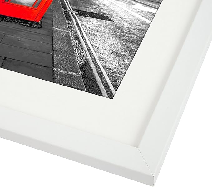 Americanflat 11x14 Picture Frame with Shatter-Resistant Glass - Use as 8x10 Frame with Mat or Display 11x14 Photo Without Mat - Signature Collection - Picture Frames for Wall Display - White | Shatter-resistant glass, hangs vertical or horizontal, sawt...