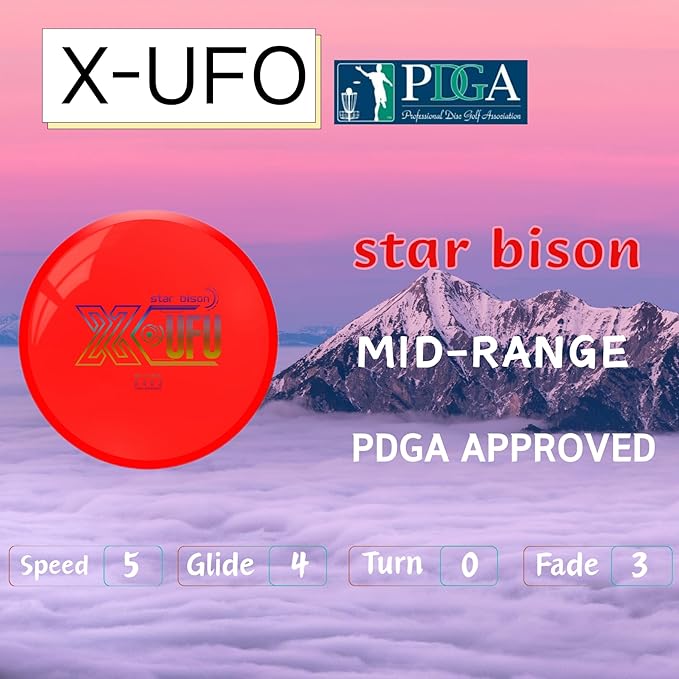 X-UFO Disc Golf Set - Disc Golf Starter Set, Includes 1 Putter, 1 Driver, and 1 midrange disc, Weighing 170-178 Grams. Suitable for Beginners and Professional disc Golf tournaments