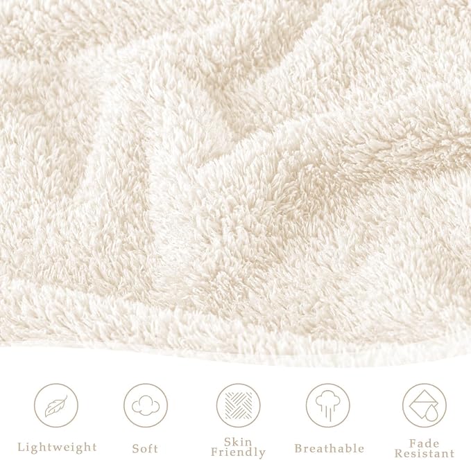 Exclusivo Mezcla Fleece Bed Blankets King Size for Bed, 90" x 104" | Super Soft and Cozy Fluffy Blanket for Women, Lightweight and Fuzzy Large Blanket for Bedroom , All Season, White