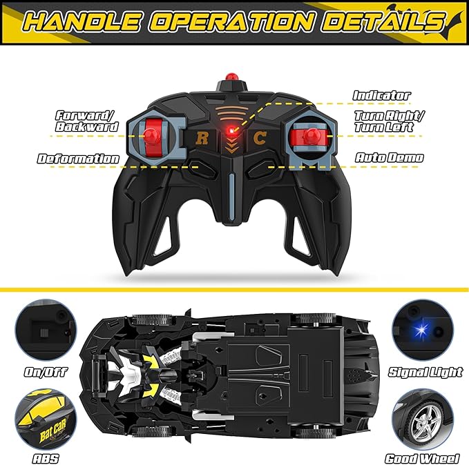 BLUEJAY Transform Rc Cars for Boys 4-7 8-12, 2.4Ghz Remote Control Car 1:18 Scale Transforming Robot, One-Button Deformation 360° Rotation Car Toy Gifts for Boys 3-5
