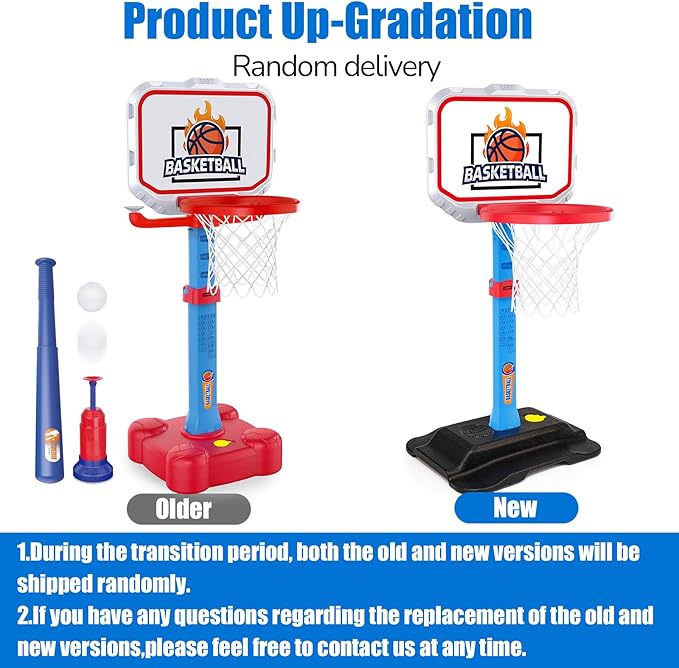 Toddler Basketball Indoor Toys for Age 3, Mini Adjustable Kids Basketball Hoops with Ball Pump Outdoor Pool Basketball Goal Sports Outside Play Toys for 3 year old Baby Boys Girls Birthday Gifts