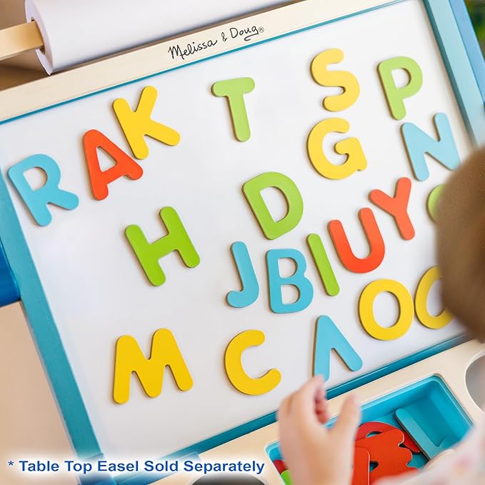 Melissa & Doug 52 Wooden Alphabet Magnets in a Box - Uppercase and Lowercase Letters