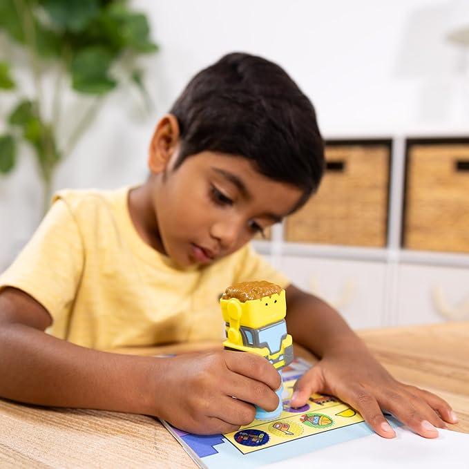 Melissa & Doug Sticker Wow!™ Bulldozer Bundle: 24-Page Activity Book, Refillable Sticker Stamper, Mini Pad, 500 Stickers, Arts and Crafts for Kids Ages 3+