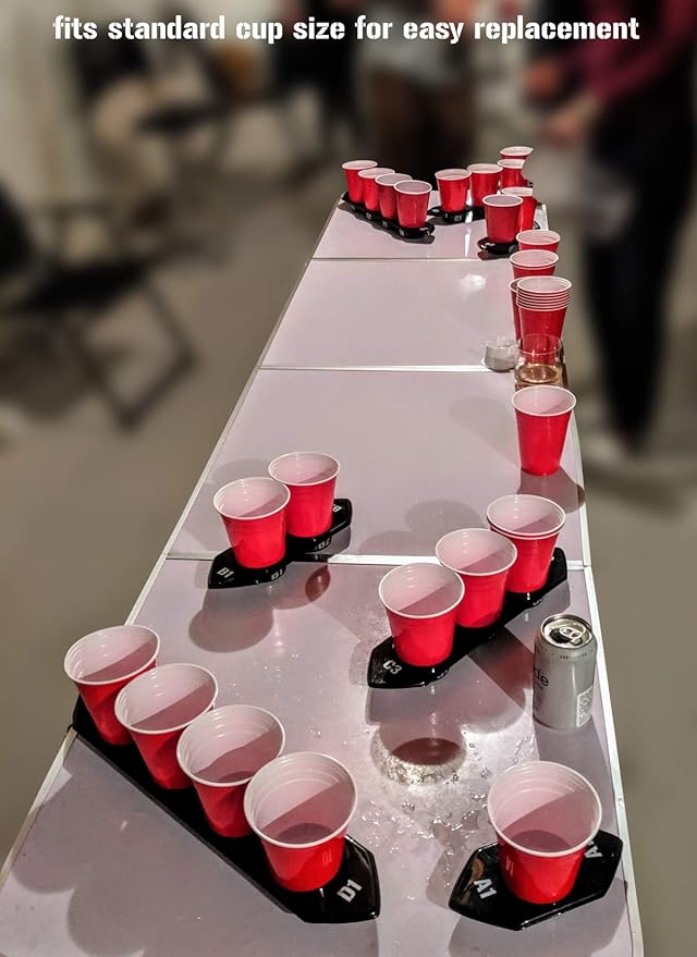 Tipsy Ships Beer Pong Set V2 - The Ultimate Battle Pong Party Game - 8 Ship Trays, 3 Ping Pong Balls Included. Fits Any Standard Plastic Cup, Battle on Any Table!
