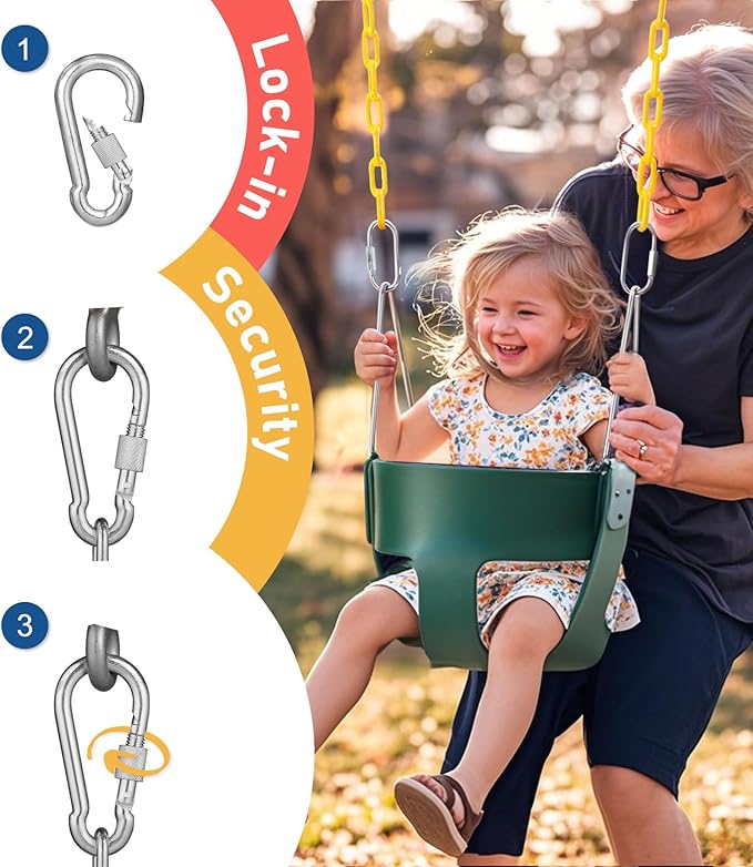little dove High Back Full Bucket,Toddler Swing with Coated Chains & Triangle Dip Pinch Protection for Safety,Baby Swing Outdoor with Locking Buckles,Toddler Bucket Swing for Backyard,Playground,Green