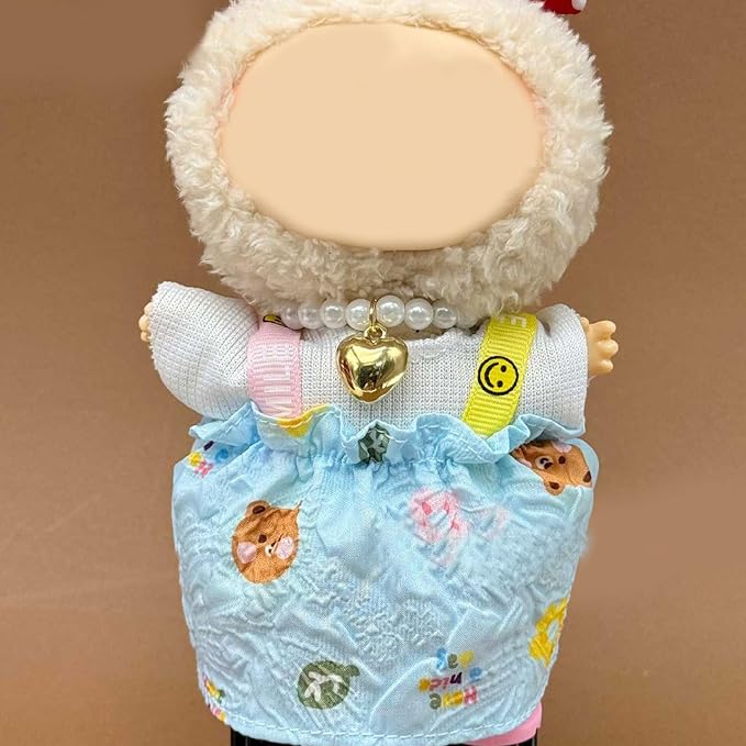 5 Outfits for 17cm Dolls (No Doll) – Stylish Mini Doll Clothes Set with Shoes, Hats, Bags & Bows – Cute Dress-Up Fashion Gift for Girls (B6, 5)
