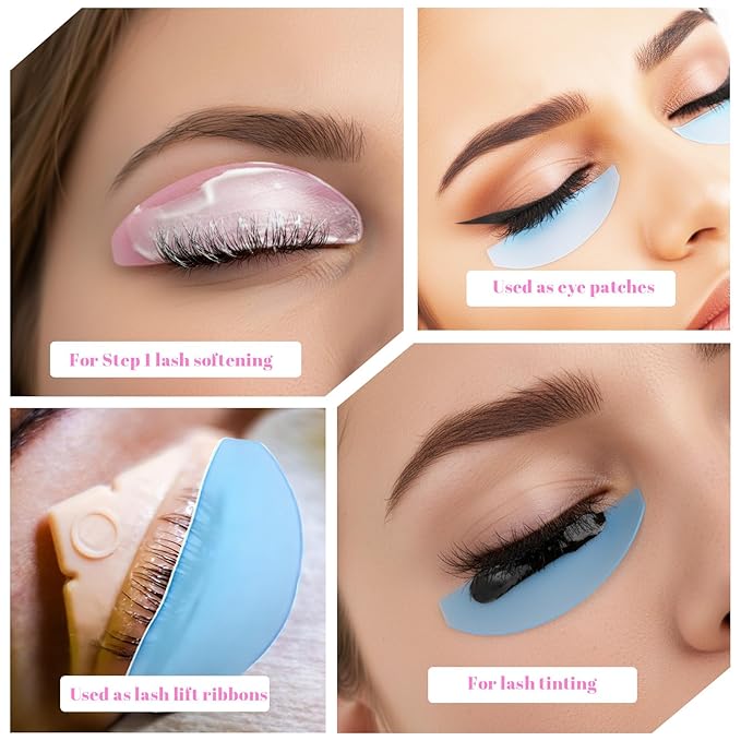 6 Pcs Flat Lash Lift Shields Korean Lash Lift Pads Super Sticky For NO.1 Perm Soften Eyelashes Glueless Pads Lashes Lifting Shield For Salon Perming Lashes Thoroughly Ultra Thinner Pad