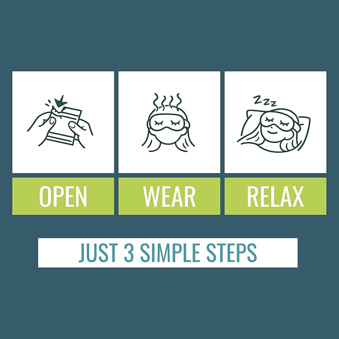 NOVEHA Self Heating Steam Eye Mask for Dry Eyes 30PCs Air-Activated Steam Eye Mask, Warm Compress for Ease Daily Strain, Eye Relaxation, Travel & Spa Use, Soothing Moist Heat for Tired & Stressed Eyes