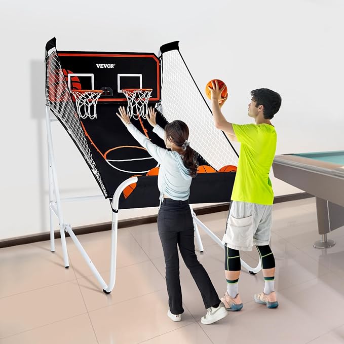 VEVOR Basketball Arcade Game Indoor, 2 Player Indoor Basketball Game, Home Dual Sport with 8 Game Modes, Electronic Scoreboard, and Inflation Pump,Adults