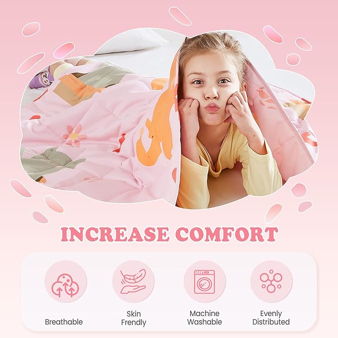 Weighted Blanket - 3 lbs Pink Cat Heavy Blanket, 20"x30", Small Size Breathable Lap Blanket
