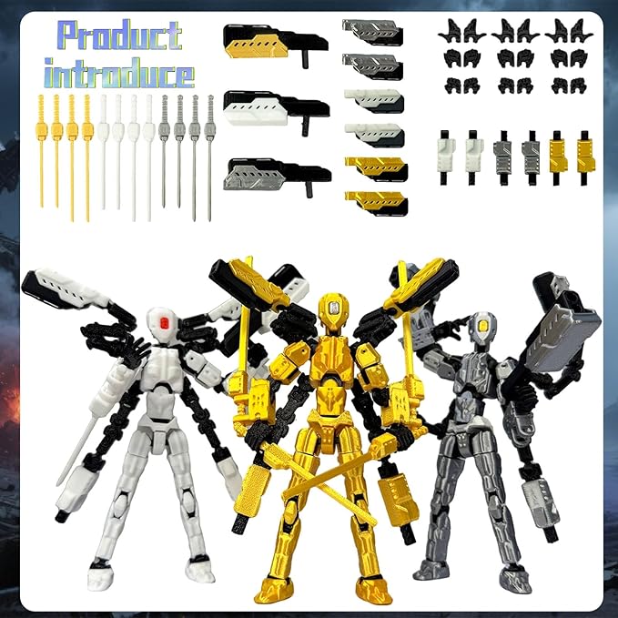Assembly Completed T13 Action Figure,T13 Robo 13 Action Figures,Gift for Collectors Desktop Decoration Best Birthday Festival Gift (Gray)