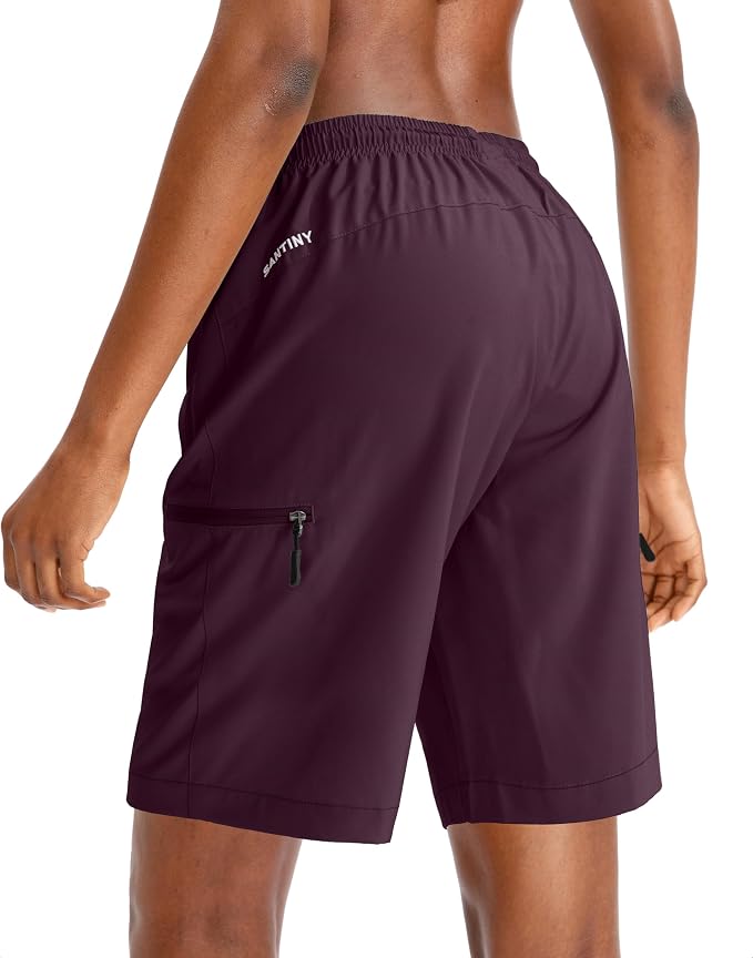 SANTINY Women's 5''/ 7''/9'' Hiking Cargo Shorts Quick Dry Lightweight Summer Shorts for Women Athletic Golf Zipper Pockets