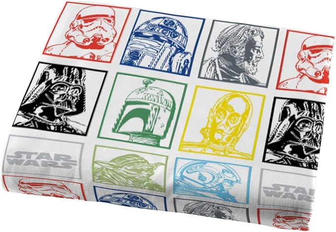 Jay Franco Kids Sheet Set with Fitted, Flat Sheets & Pillow Cover - Ultra-Soft Bedding with Pillowcase for Room Decor, Multi - Star Wars, 4 Piece Full