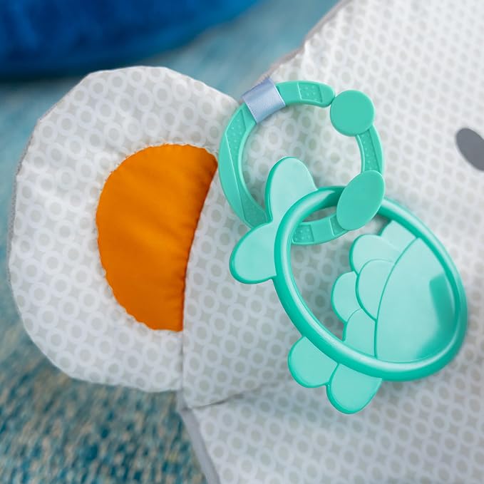 Bright Starts Tummy Time Prop & Play Baby Activity Mat with Support Pillow & Taggies - Polar Bear 35 x 29.5 in., Newborn and up