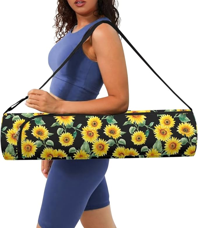 Yoga Mat Bag with Adjustable Shoulder Strap and Handle Zipper, 30in Wide x 6.3in Diameter for Yoga Mat Storage