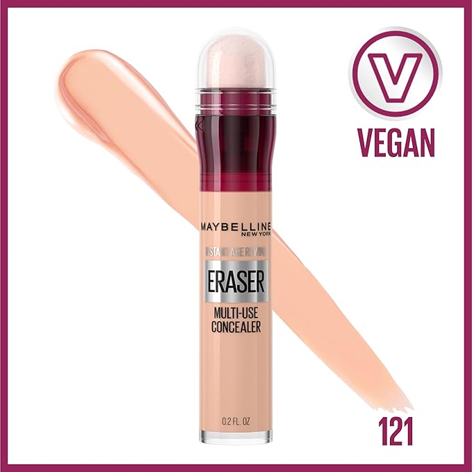 Maybelline Instant Age Rewind Eraser Dark Circles Treatment Multi-Use Concealer, 121, 1 Count (Packaging May Vary)