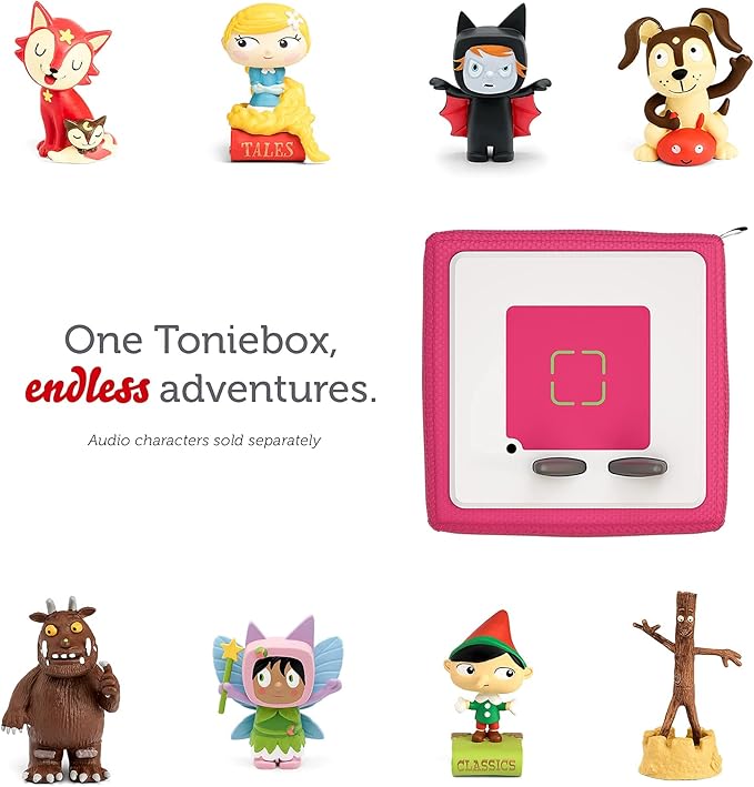Toniebox 1 Audio Player Starter Set with Playtime Puppy - Listen, Learn, and Play with One Huggable Little Box - Pink