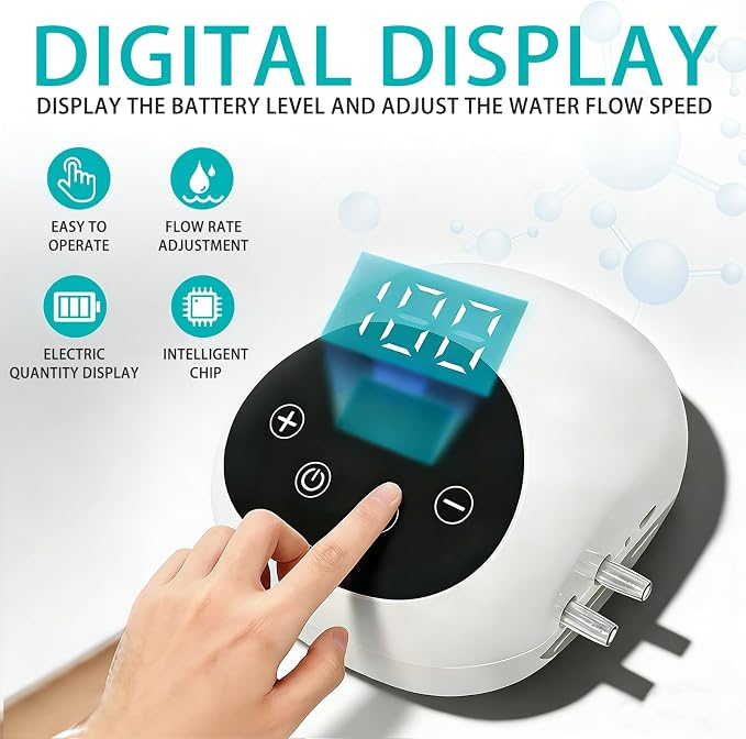 Electric Enema Kit for Colon Cleanse, Adjustable Water Pressure 1-100 Levels with LCD Display, Portable & Rechargeable, External Water Supply, Includes Multiple Nozzles, Design for Women and men'Use.