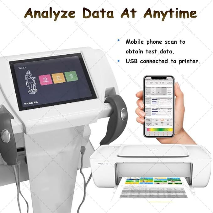 Digital Body Composition Analyzer with Ultrasonic Technology and Printer for BMI Measurement in Pharmacy and Hospital Settings