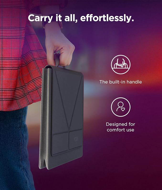 Lenovo Yoga Tote Sleeve Case for Laptops with 16-inch Display, Multi-Compartment Organizer with Convertible Stand, Lightweight Protective Polyester & Microfiber Sleeve, Luna Grey
