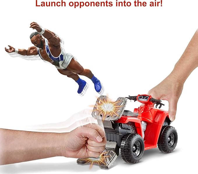 Mattel WWE Wrekkin' Slam & Spin ATV Vehicle & Action Figure Playset with Toy 4-Wheeler & Big E 6-inch Collectible, Launching Action & Breakaway Parts