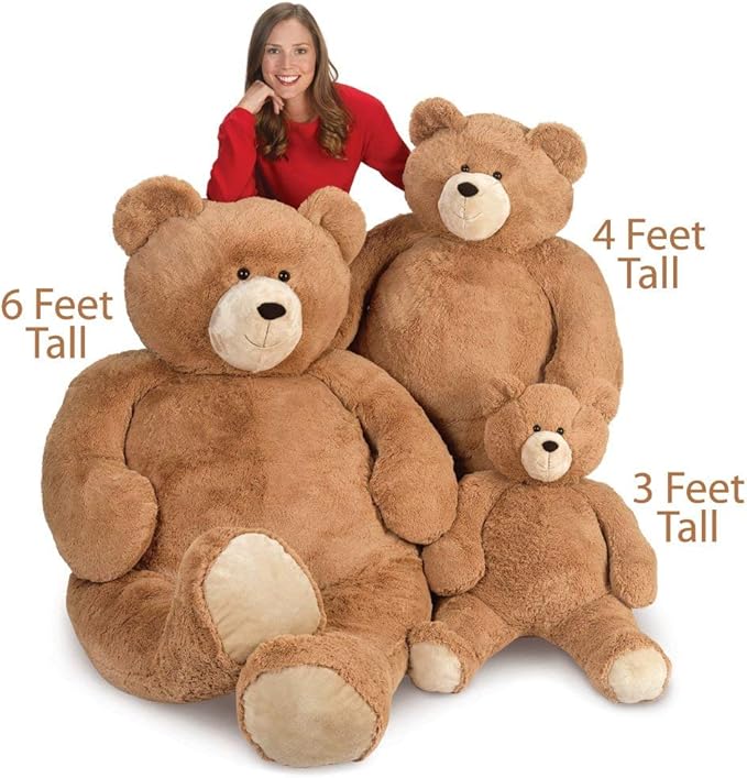 Vermont Giant Teddy Bear 6 Feet | Eco-Friendly Large Stuffed Animal | Stuffed in USA with 100% Recycled Filling That Saves 500 Bottles per Plush