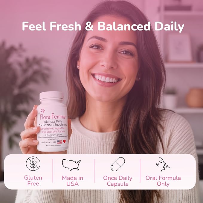 Vaginal Probiotic Oral Capsules for Women | 25 Billion CFU's Lactobacillus Reuteri & Rhamnosus | Helps pH Balance & Vaginal Microbiome Health | Non-GMO, Vegan, USA