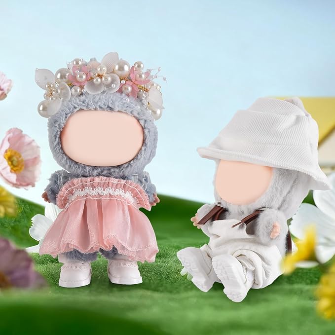 2025 New Version Doll Shoes, 1 Pair Premium White Laces Shoes, Perfect Match for bubu Clothes, Shoes for 15&17cm Doll Accessories