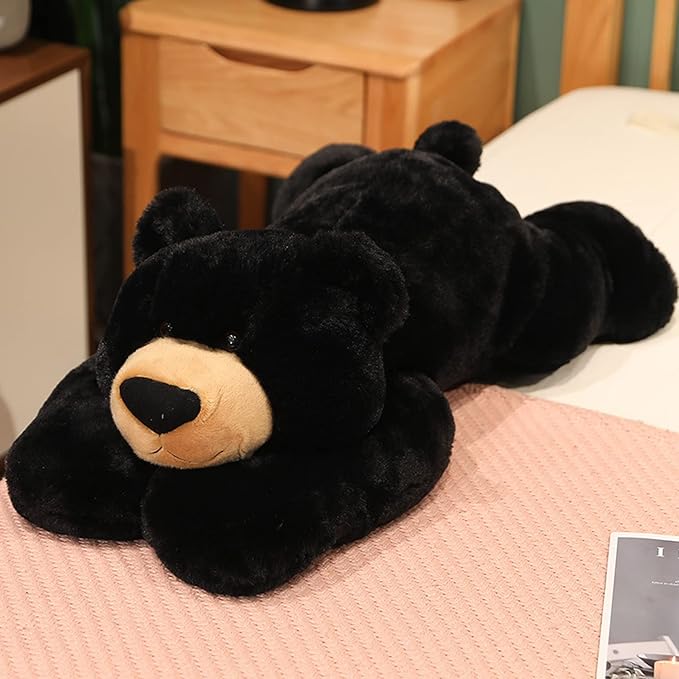 Weighted Stuffed Animals, Weighted Bear Stuffed Animal Toy Black Bear Plush Throw Pillow Gifts for Boys Girls, 11.8 inch