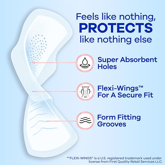 Always Infinity Feminine Pads for Women, Flexfoam Pads Without Wings, Size 2, Heavy Absorbency, Unscented, 96 Count (Pack of 2)