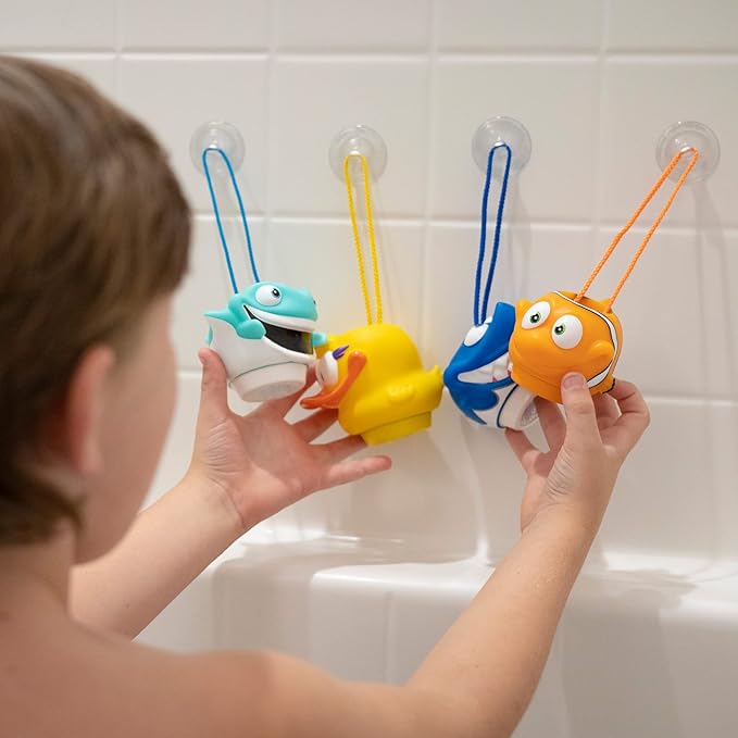 Suddy Buddy® Bubble Maker for Bathtub | Fun Kid Bubble Bath Toys | Bath Bubbler for Boys & Girls Ages 3+ | Includes 1 Foam Dispenser, 1 Trading Card & 3 Super-Bubble Drops | Calvin Clownfish