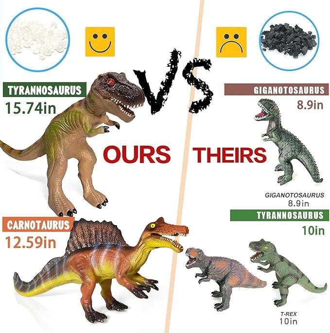 Dinosaur Toys for Kids 3-5 – 7 PCS Realistic Large Dinosaur Figures Soft Jumbo Dino Toy for Boys & Girls 5-7 Years Old – Toddler Boy, Animal Dino Toys