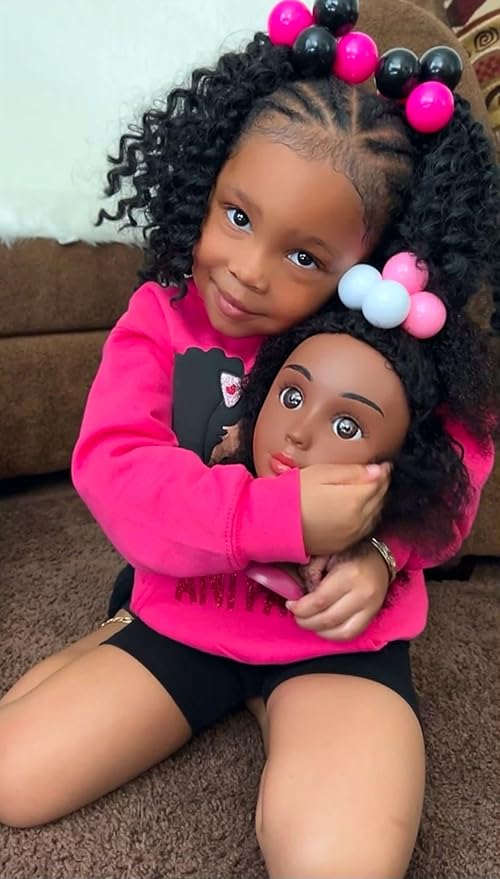 My Doll, 100% Human Hair Styling Head Doll Toy + Stand (Toffee)