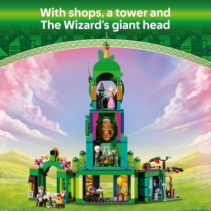 LEGO Wicked Welcome to Emerald City, Collectible Game for Girls and Children from 9 Years with Tower Toy to Build and 5 Movie Characters including Glinda and Elphaba, Gift Idea 75684