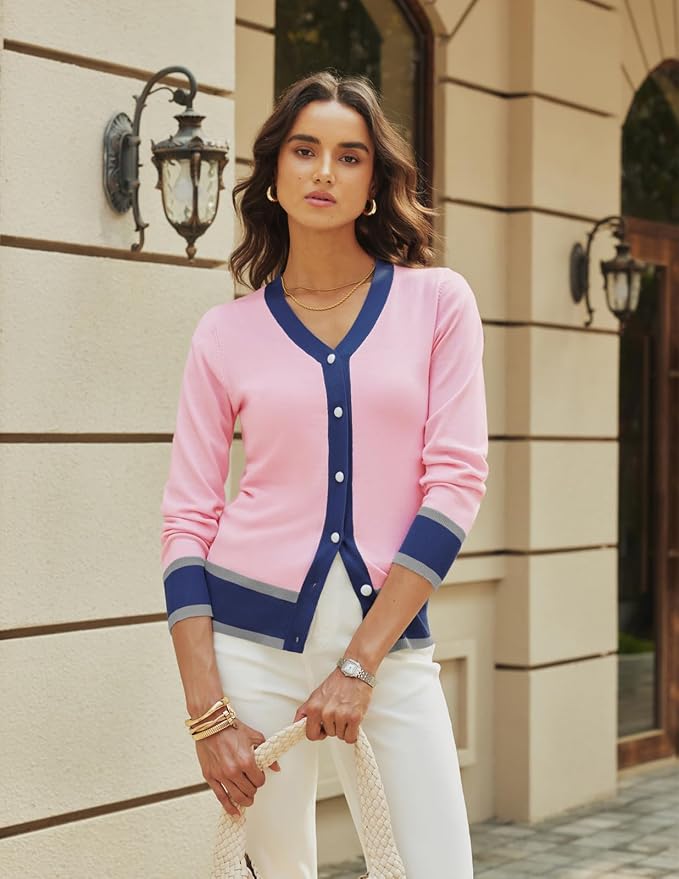 GRACE KARIN Cardigan Sweaters for Women Lightweight Long Sleeve Cropped Cardigan Summer Fall Fashion Clothing Outfits Shrug