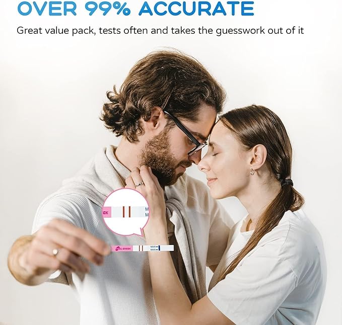 80 Count Pregnancy Tests with Cups, Bulk Pregnancy Test Strips for Detection at Home, Over 99% Accuracy, Individually Wrapped Fertility Tests, Extra-Wide 5mm HCG Tests, Pruebas De Embarazo