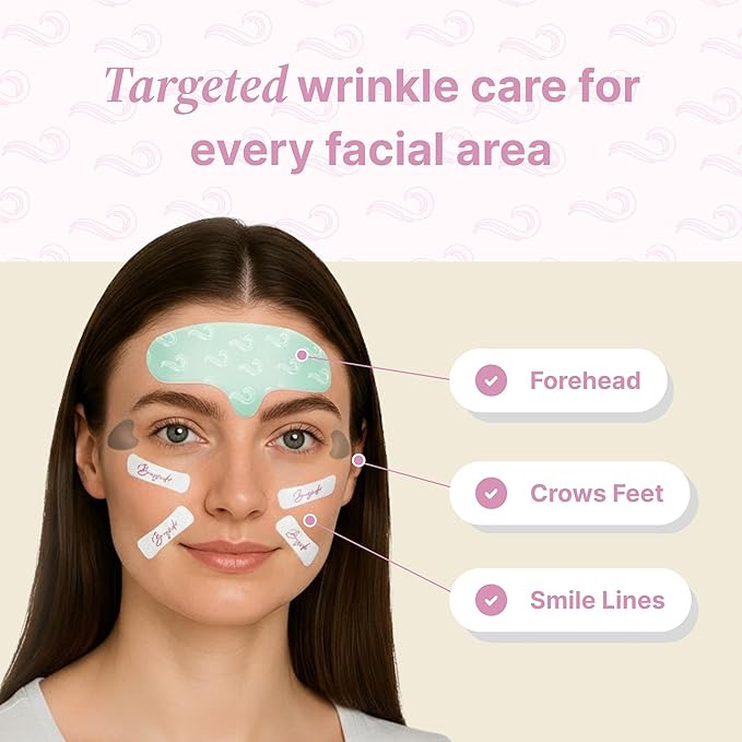Forehead Wrinkle Patches, Crow’s Feet Patches & Face Lift Tape | Complete Wrinkle Patch Bundle | All-In-One Anti-Aging Smoothing System for Fine Lines, Firming, Lifting & Overnight Wrinkle Prevention