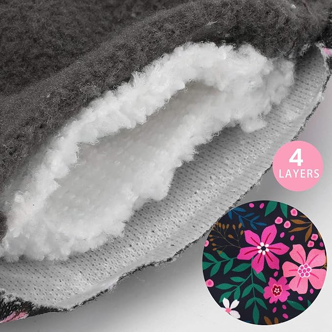 PHOGARY Reusable Menstrual Pads, Bamboo Cloth Pads for Heavy Flow with Wet Bag, Large Sanitary Pad Set with Wings for Women, Washable Overnight Cloth Panty Liners Period Pad (7 in 1, 25.4cm 4 Layers)