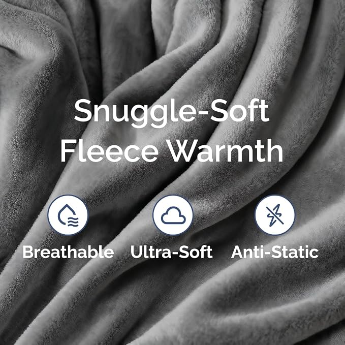 Fleece Blanket Twin Size - Ultra-Soft Flannel Fleece Blanket - Dark Grey | Soft, Warm, Outdoor Picnic Blanket for Camping, Travel, Lightweight, Cozy, Anti-Static, Home Decor Gifts for Men & Women