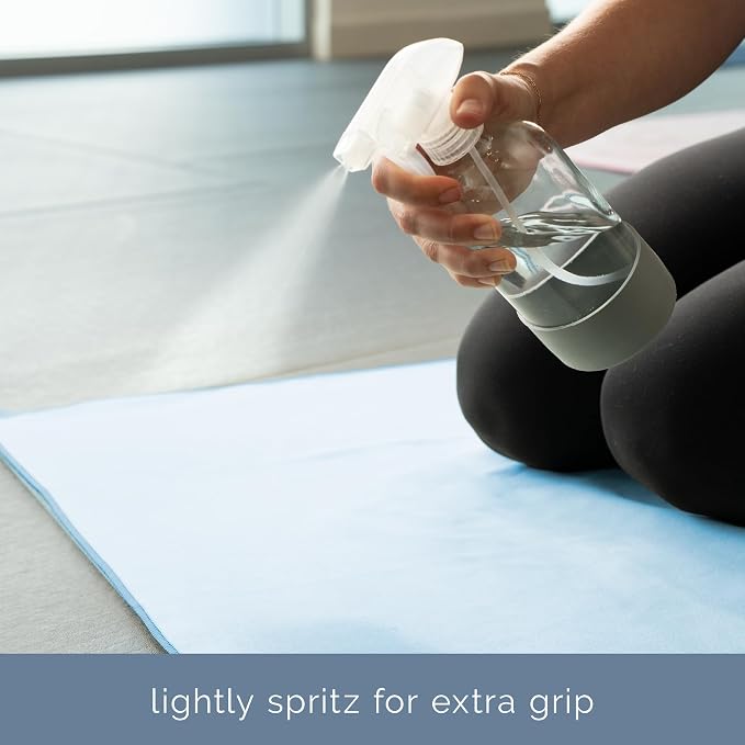 S&T INC. Aura Yoga Mat Towel, Quick Dry Towel, Soft and Absorbent for Gym, Pilates, and Hot Yoga Mat, 2 Pack, 26.5 inches x 72 inches, Microfiber, Blue