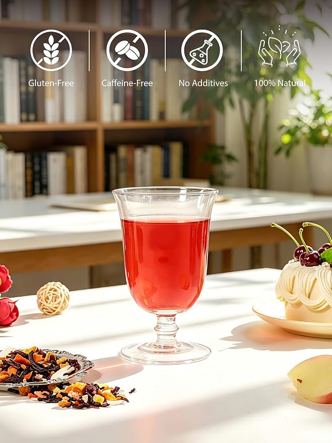 TeeLux Mango Pineapple Fruit Tea, Hibiscus Blend with Apple, Blueberry & Coconut, Sweet & Tarty Taste, Caffeine Free, Hot or Iced, 3.5 oz