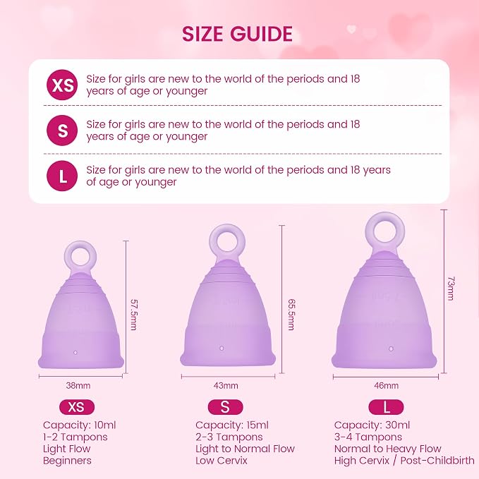 Reusable Menstrual Cup, Silicone Period Cup, up to 12 Hours of Leak-Free Protection, Disc,Tampon, Pads Alternative for Women
