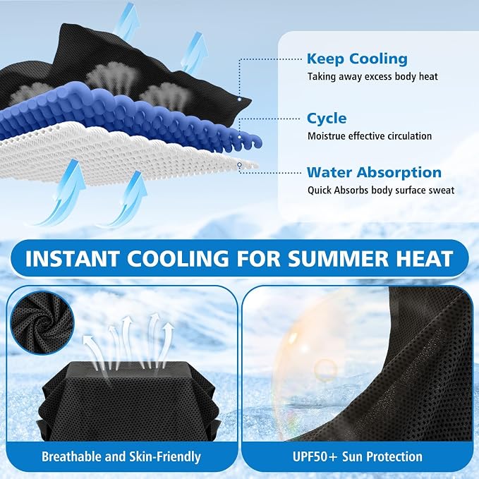 24 Pack Cooling Towels Bulk for Neck and Face 40"x12" Ice Cooling Sweat Rags Microfiber Soft Breathable Soft Chilly Towel for Yoga Golf Sport Running