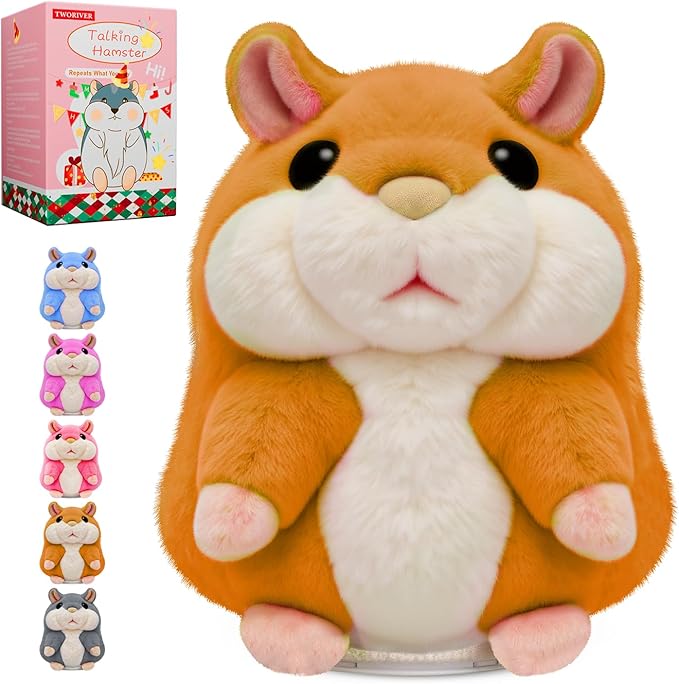 Christmas Best Gifts for Grandkids 2025 New Talking Hamster Toy,Top Toys for Ages 5-7 Girls Sellers Gag Gift Under 30,Speech Therapy Toys for Toddlers 1-3 Little Brown Stocking Stuffers