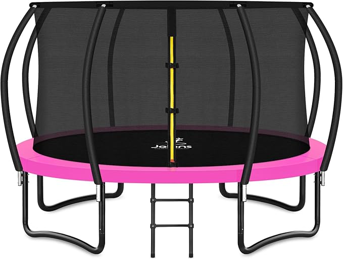 JELENS Trampoline 8FT 10FT 12FT 14FT 15FT 16FT, Recreational Trampolines with Enclosure Net, Outdoor Anti-Rust Trampolines for Kids and Adults, ASTM Approved